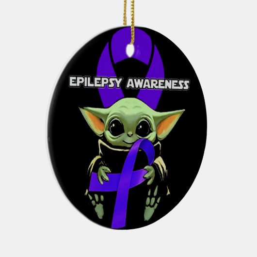Epilepsy Awareness Shirt Keramisch Ornament (Rechts)