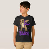 Epilepsy Awareness Sloth Dabbing Epileptic Epileps T-shirt (Voorkant volledig)