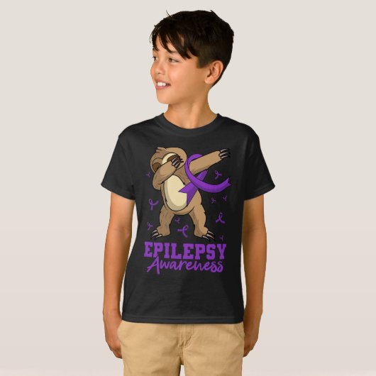 Epilepsy Awareness Sloth Dabbing Epileptic Epileps T-shirt (Voorkant volledig)