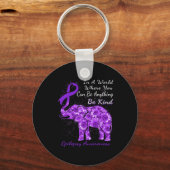 Epilepsy Awareness Sunflower Elephant Be Kind Sleutelhanger (Voorkant)