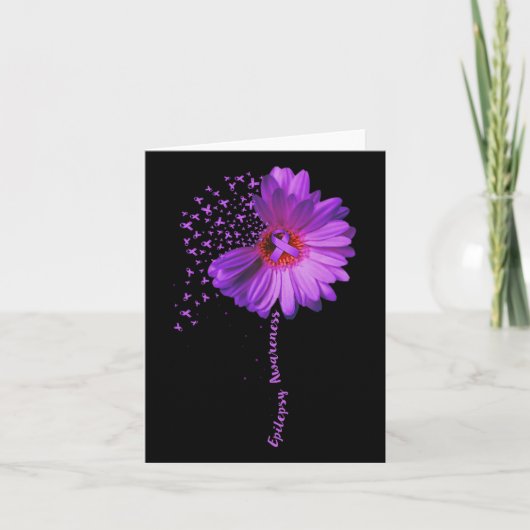 Epilepsy Awareness Sunflower Ribbon Gift Kaart (Voorkant)