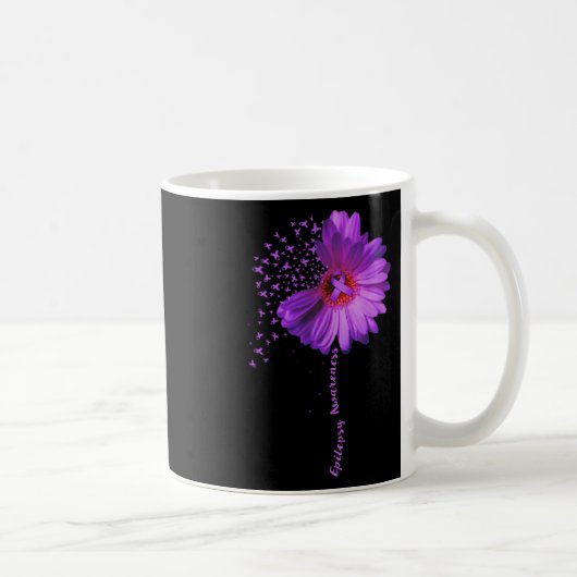Epilepsy Awareness Sunflower Ribbon Gift  Koffiemok (Rechts)