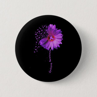 Epilepsy Awareness Sunflower Ribbon Gift Ronde Button 5,7 Cm
