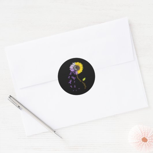 Epilepsy Awareness Sunflower  Ronde Sticker (Envelop)