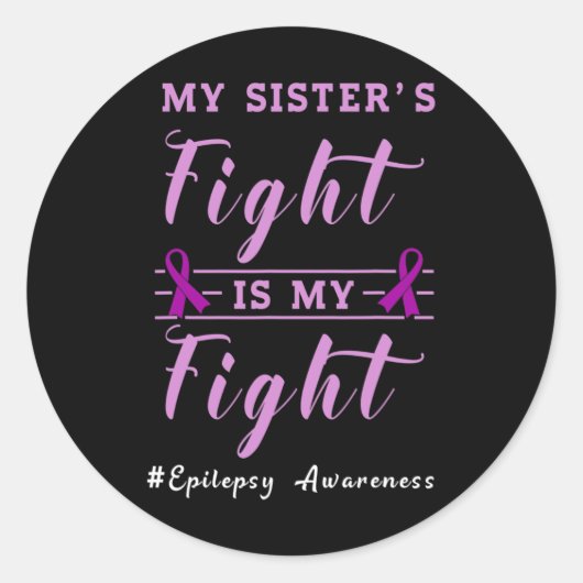 Epilepsy Awareness Support  Ronde Sticker (Voorkant)