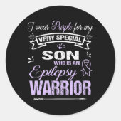 Epilepsy Awareness Support Son Warrior Walk Run  Ronde Sticker (Voorkant)