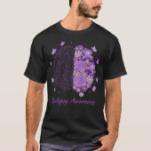 Epilepsy Awareness Support Squad Purple Brain Flow T-shirt (Voorkant)