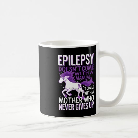 Epilepsy Awareness Unicorn Purple Ribbon Seizure D Koffiemok (Rechts)
