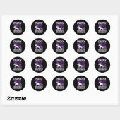 Epilepsy Awareness Unicorn Purple Ribbon Seizure D Ronde Sticker (Vel)