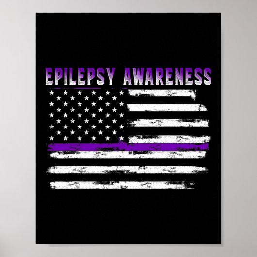 Epilepsy Awareness USA Flag American Epilepsy Supe Poster (Voorkant)