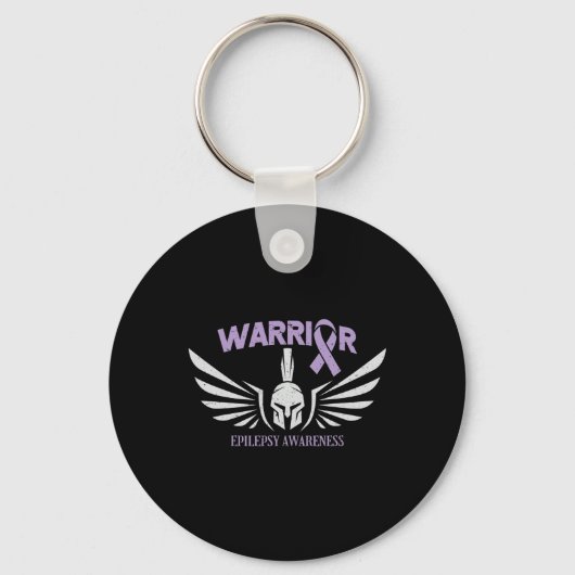 Epilepsy Awareness Warrior Ribbon Sleutelhanger (Voorkant)