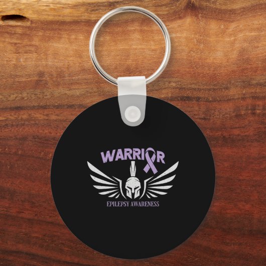 Epilepsy Awareness Warrior Ribbon Sleutelhanger (Voorkant)