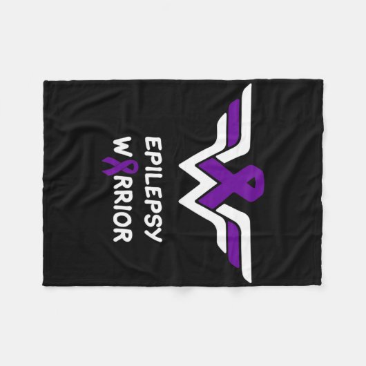 Epilepsy Awareness Warrior Support Survivor Purple Fleece Deken (Voorkant (Horizontaal))