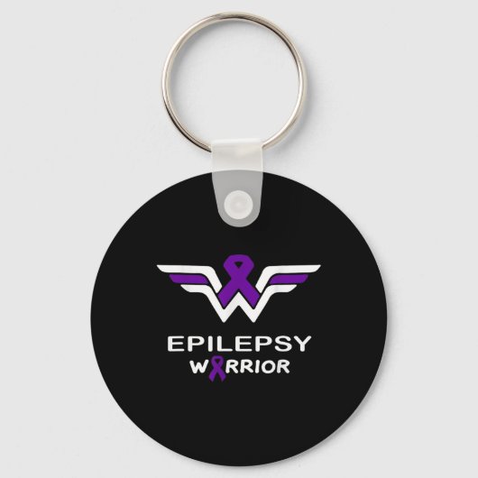 Epilepsy Awareness Warrior Support Survivor Purple Sleutelhanger (Voorkant)