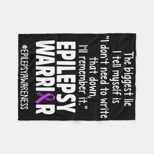 Epilepsy Awareness Write It Epileptic Warrior Surv Fleece Deken (Voorkant (Horizontaal))