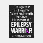 Epilepsy Awareness Write It Epileptic Warrior Surv Fleece Deken (Voorkant)