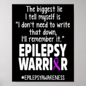 Epilepsy Awareness Write It Epileptic Warrior Surv Poster (Voorkant)