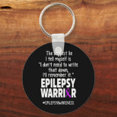 Epilepsy Awareness Write It Epileptic Warrior Surv Sleutelhanger (Voorkant)
