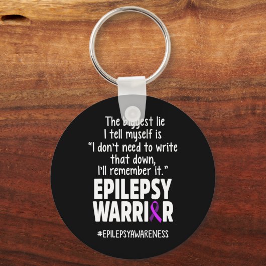 Epilepsy Awareness Write It Epileptic Warrior Surv Sleutelhanger (Voorkant)