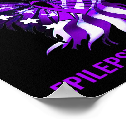 Epilepsy Bewustheid 4 juli Paarse vlinder Poster (Hoek)