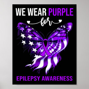 Epilepsy Bewustheid 4 juli Paarse vlinder Poster