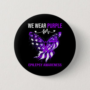 Epilepsy Bewustheid 4 juli Paarse vlinder Ronde Button 5,7 Cm