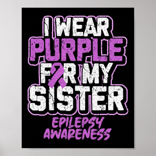 Epilepsy Bewustheid dat ik Paars Draag heb voor mi Poster (Voorkant)
