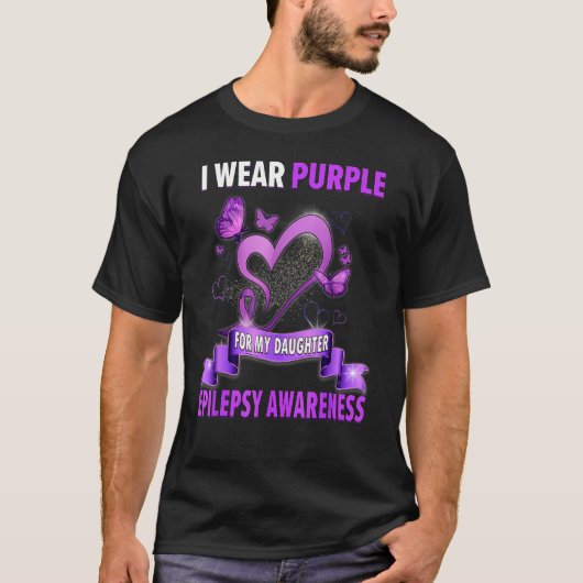 Epilepsy Bewustheid dat ik Paars voor mijn dochter T-shirt (Voorkant)