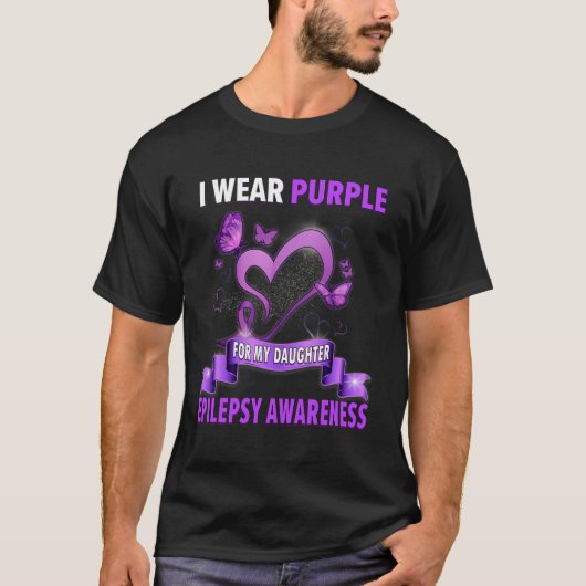 Epilepsy Bewustheid dat ik Paars voor mijn dochter T-shirt (Voorkant)