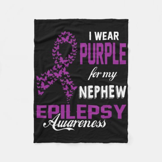 Epilepsy Bewustheid dat ik Paars voor mijn Nephew  Fleece Deken (Voorkant)