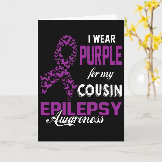 Epilepsy Bewustheid dat ik Paars voor mijn nicht F Kaart (Gele Bloem)
