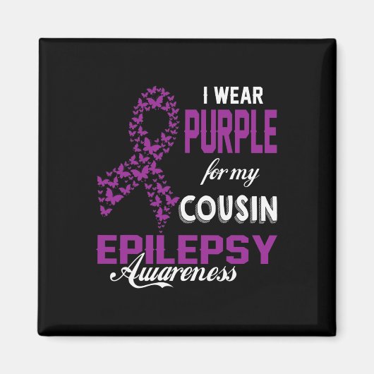 Epilepsy Bewustheid dat ik Paars voor mijn nicht F Magneet (Voorkant)