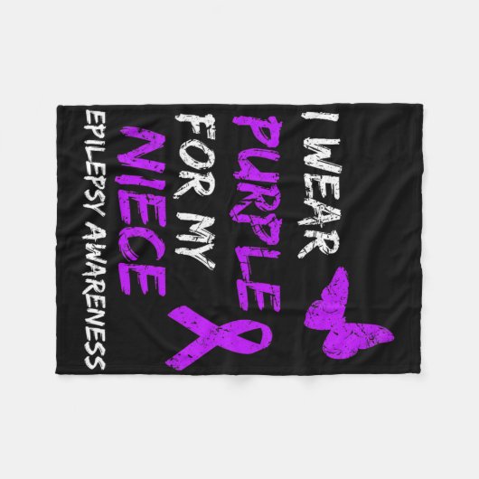 Epilepsy Bewustheid dat ik Paars voor mijn nichtri Fleece Deken (Voorkant (Horizontaal))