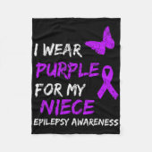 Epilepsy Bewustheid dat ik Paars voor mijn nichtri Fleece Deken (Voorkant)