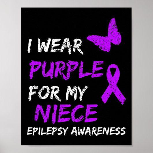 Epilepsy Bewustheid dat ik Paars voor mijn nichtri Poster (Voorkant)