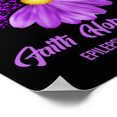 Epilepsy Bewustheid Faith Hope Love Flower Ribbon Poster (Hoek)
