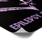 Epilepsy Bewustheid Ik ben een Warrior Heart Butte Poster (Hoek)