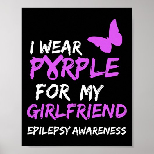 Epilepsy Bewustheid Ik draag Paars voor mijn Vrien Poster (Voorkant)