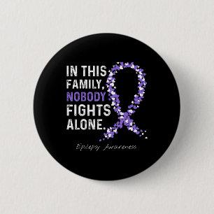 Epilepsy Bewustheid in deze familie Niemand vecht Ronde Button 5,7 Cm