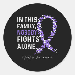 Epilepsy Bewustheid in deze familie Niemand vecht  Ronde Sticker