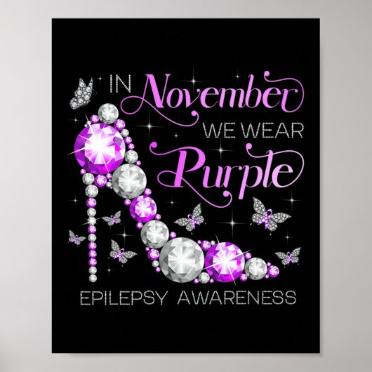 Epilepsy Bewustheid in november Draag we Paarse ma Poster (Voorkant)