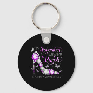 Epilepsy Bewustheid in november Draag we Paarse ma Sleutelhanger