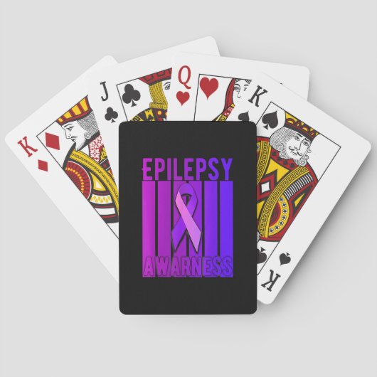 Epilepsy Bewustmaands in november Draag Purpl Pokerkaarten (Achterkant)