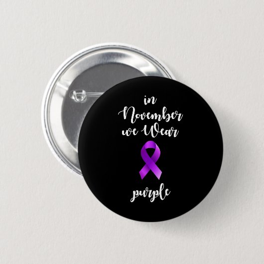 Epilepsy Bewustmaands in november Draag Purpl Ronde Button 5,7 Cm (Voorkant /achterkant)