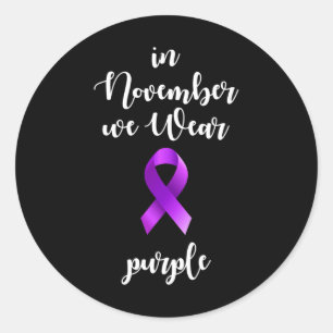 Epilepsy Bewustmaands in november Draag Purpl Ronde Sticker