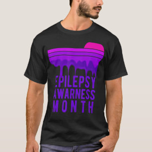 Epilepsy Bewustmaands in november Draag Purpl T-shirt