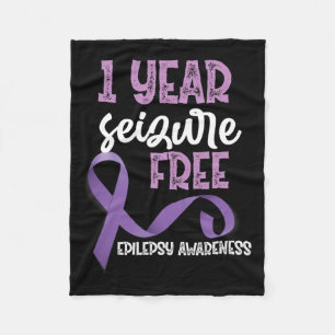 Epilepsy Bewustmaking 1 jaar Seizoensvrij Koolstof Fleece Deken
