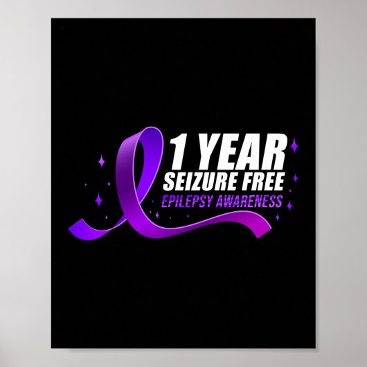 Epilepsy Bewustmaking 1 jaar Seizoensvrij Koolstof Poster (Voorkant)