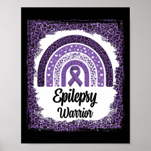 Epilepsy Bewustmaking Bleekte regenboogluipaard Pa Poster