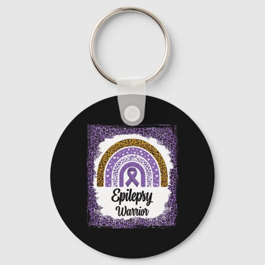 Epilepsy Bewustmaking Bleekte regenboogluipaard Pa Sleutelhanger (Voorkant)